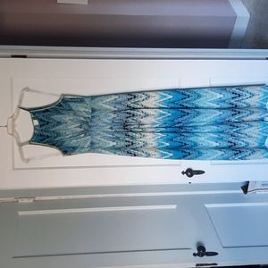 Kenzie Blue Patterned Maxi Dress 6